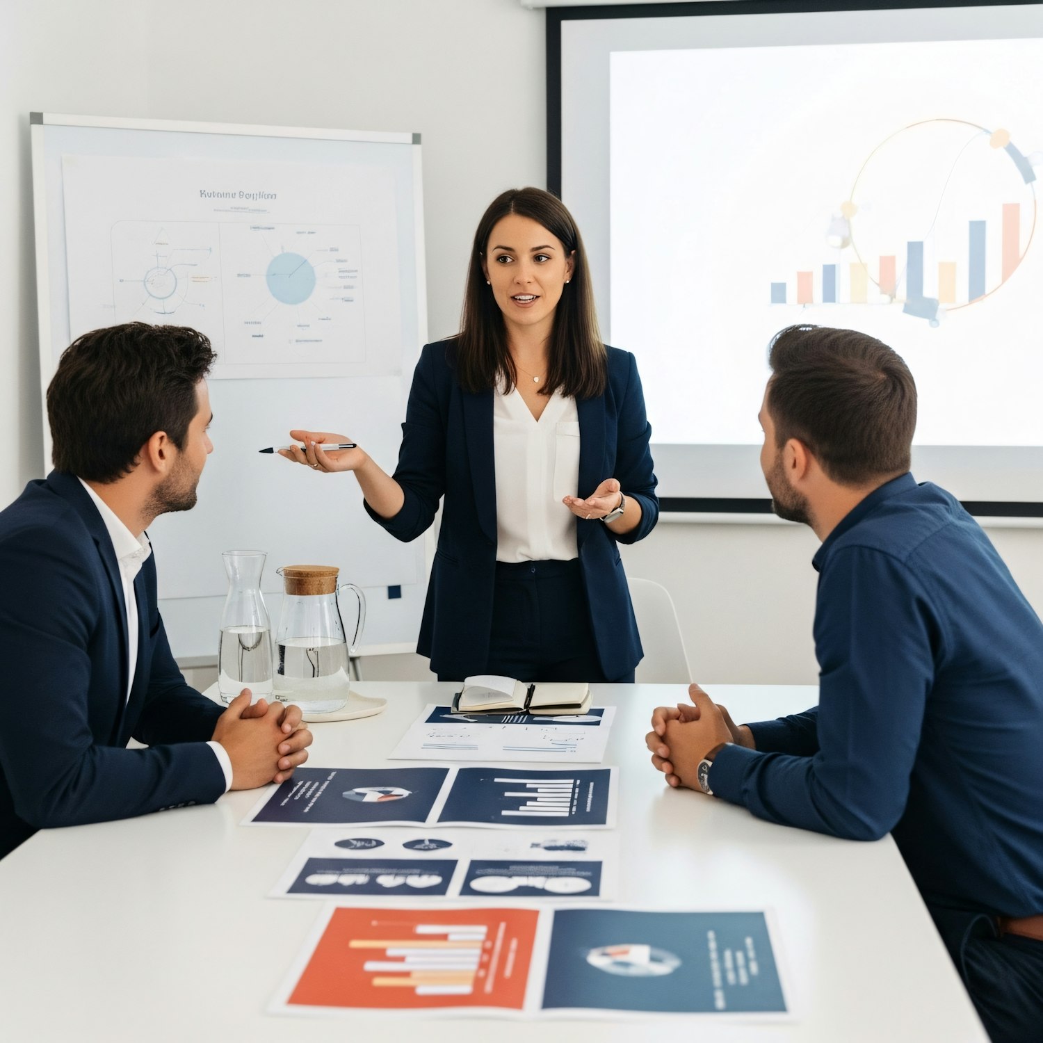 A diverse group of professionals actively networking at a conference or meetup, engaged in conversations and exchanging ideas.
