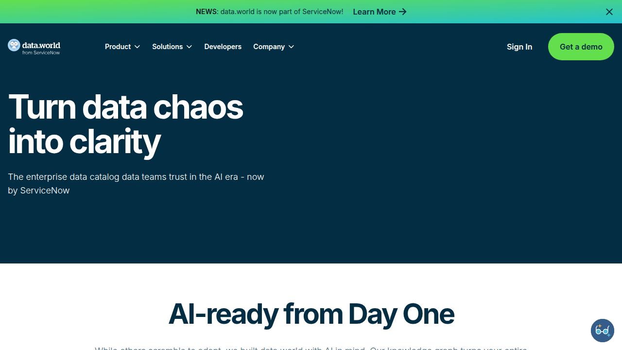 Screenshot of the data.world homepage, a platform for data collaboration, relevant to discussions on AI hallucination examples and mitigation.
