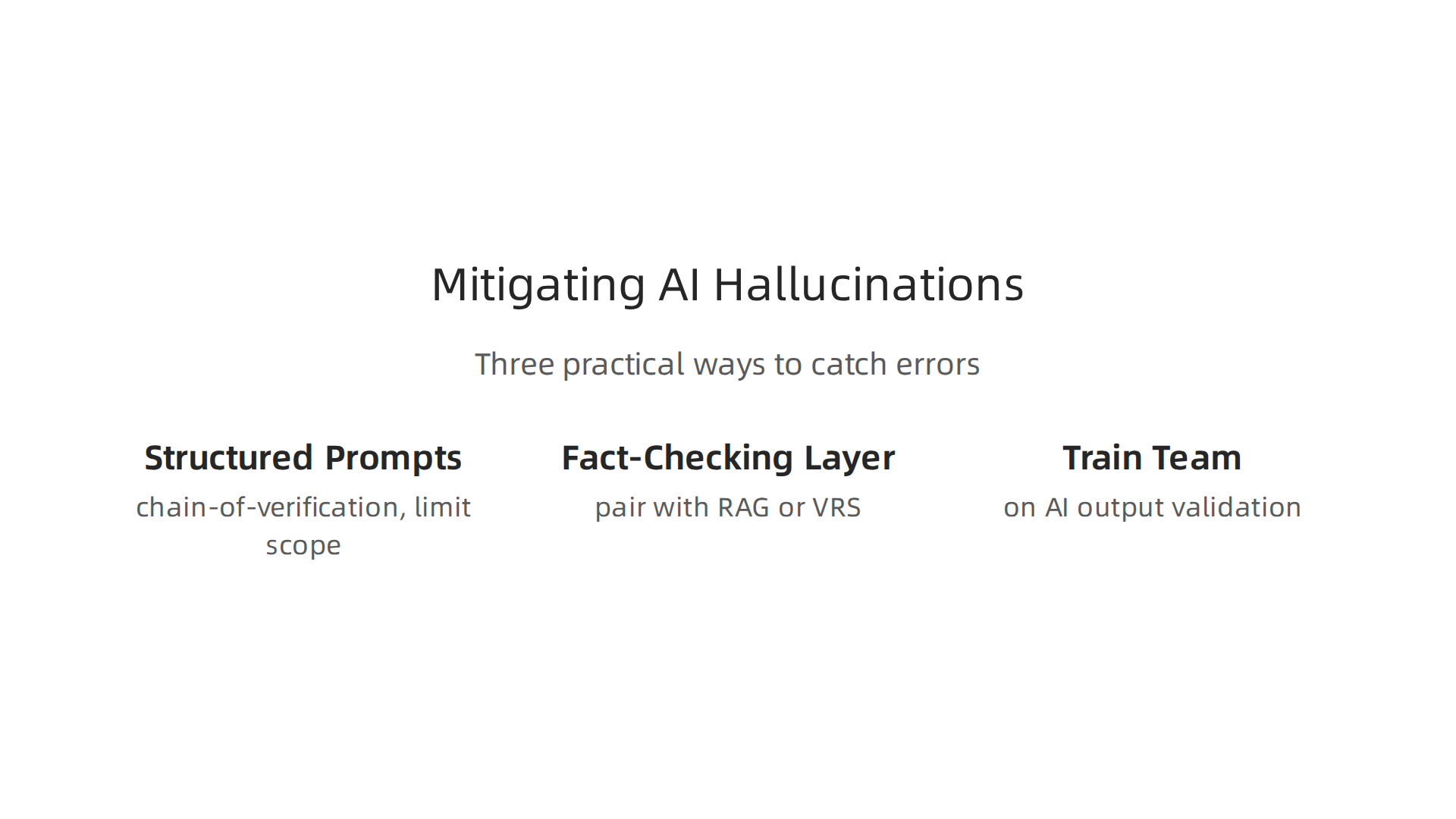 Actionable steps to reduce and prevent AI hallucinations in enterprise applications.