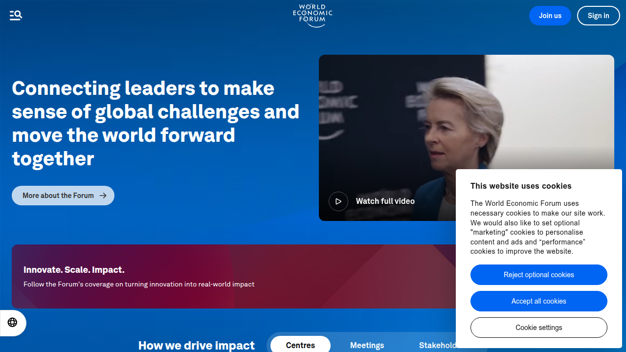 The World Economic Forum's website, a source for global cybersecurity insights and reports.