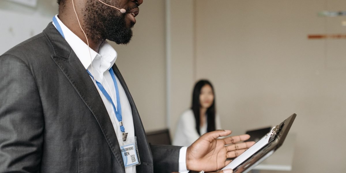 A trainer leads a session on best practices for reviewing AI-generated content for advertising campaigns.