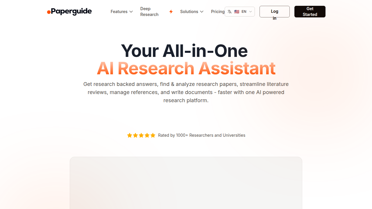 Screenshot of Paper Guide AI, a website dedicated to reviewing and listing AI tools for academic paper writing.