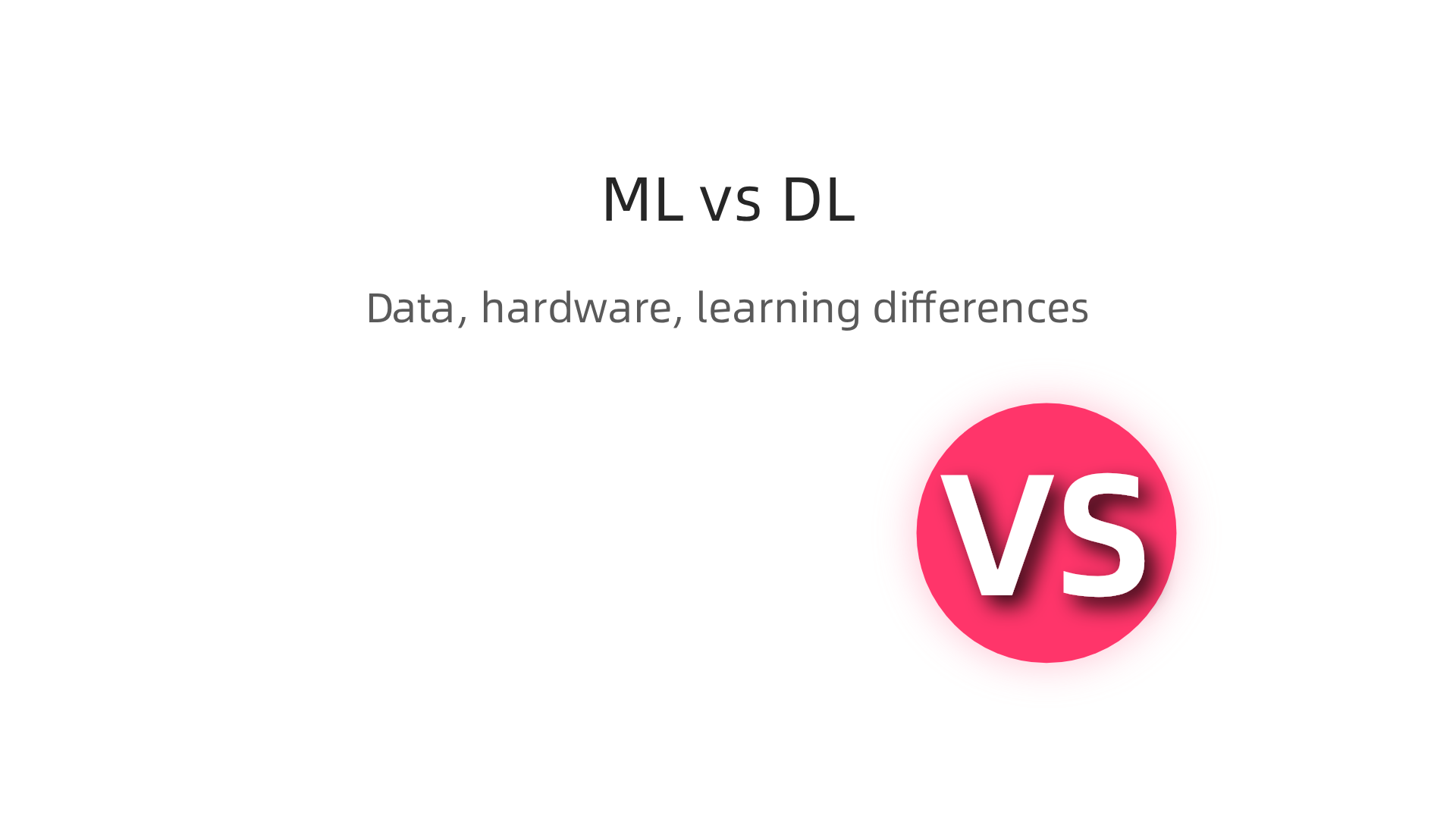 A comparison highlighting key differences in data, hardware, and learning approach.