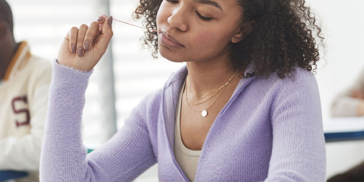 A person appears calm and confident, embodying the ideal mindset for exam day after thorough preparation.