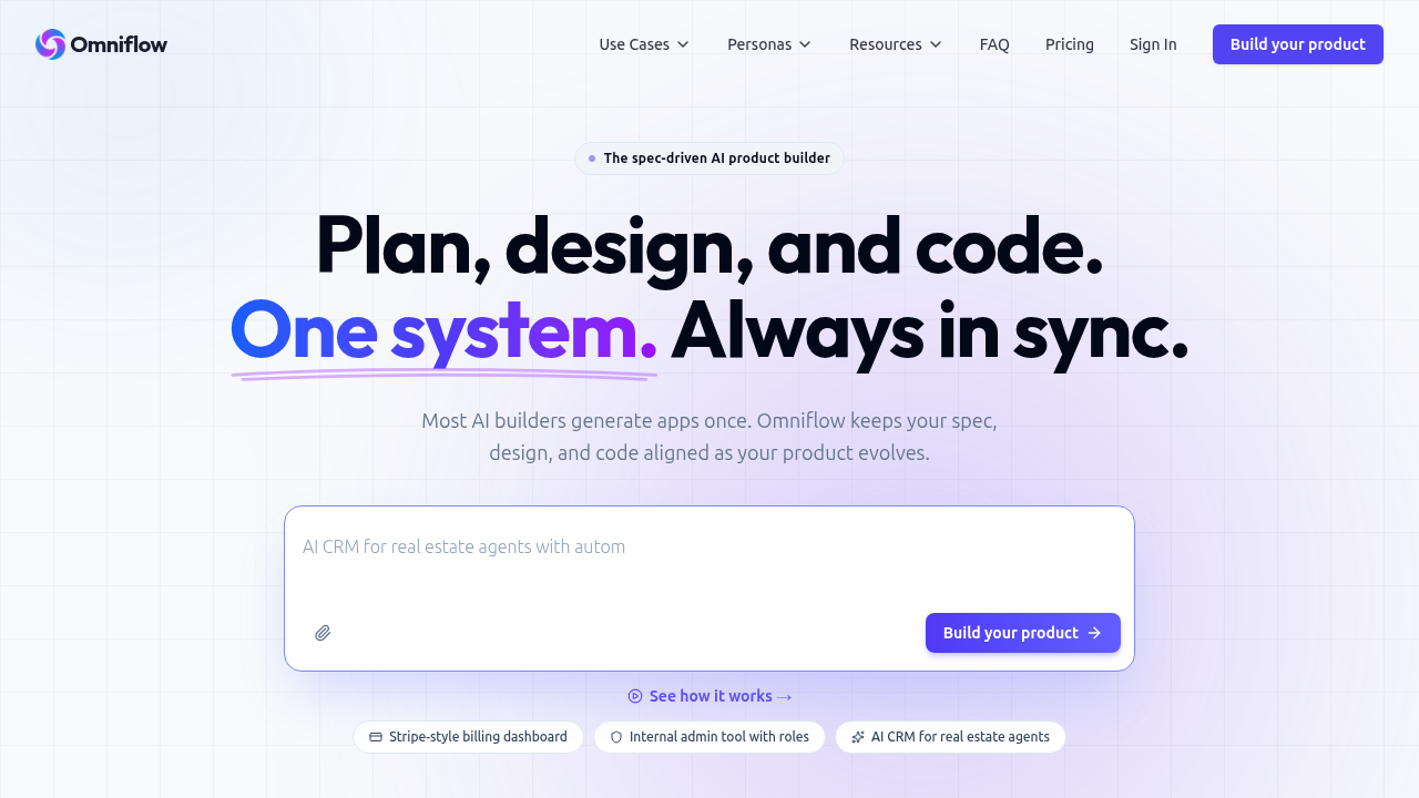 Screenshot of Omniflow AI's website, an organization focused on AI solutions and industry insights.